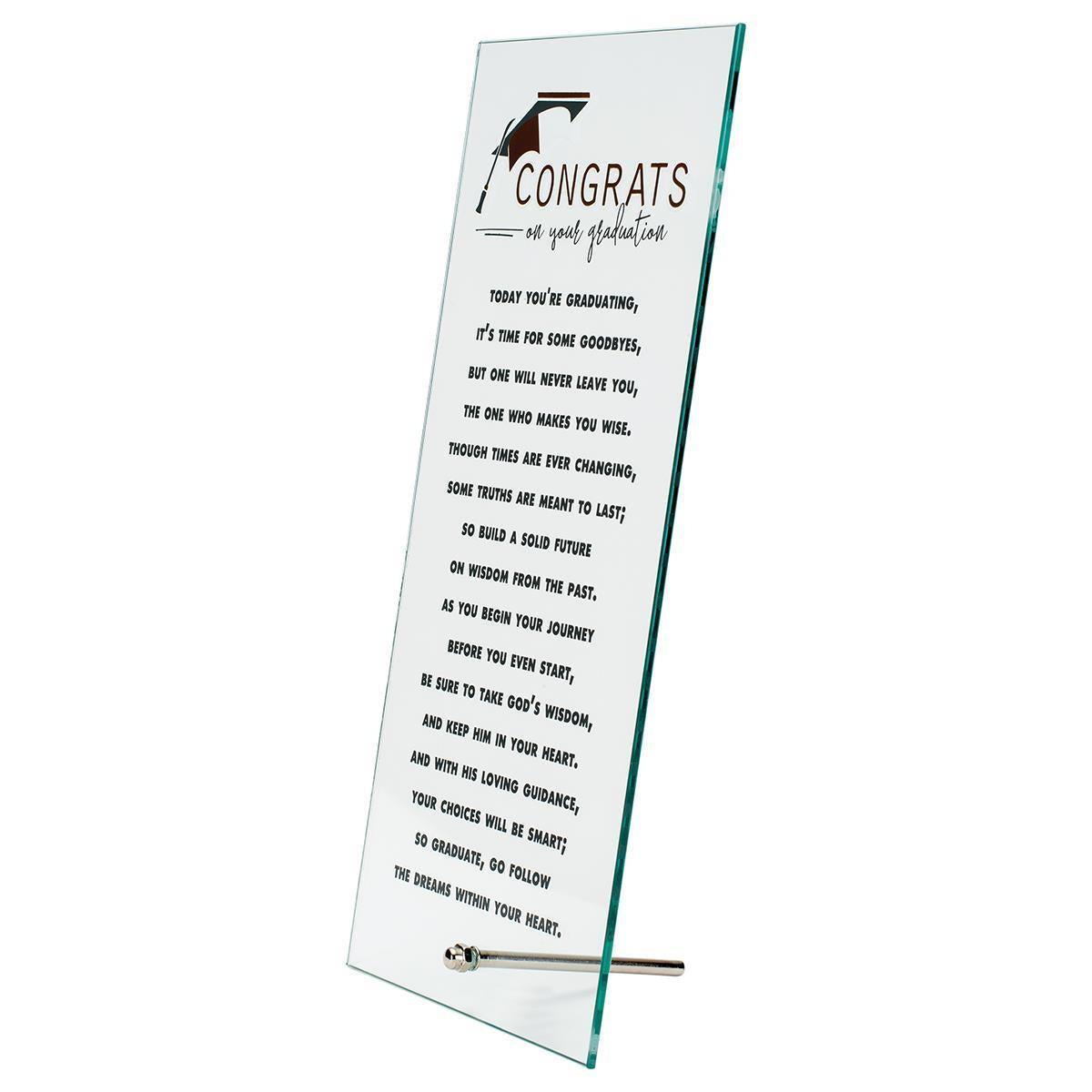 Plaque Tabletop Graduation Glass 4 3/4"X10" by Dicksons, product view 2
