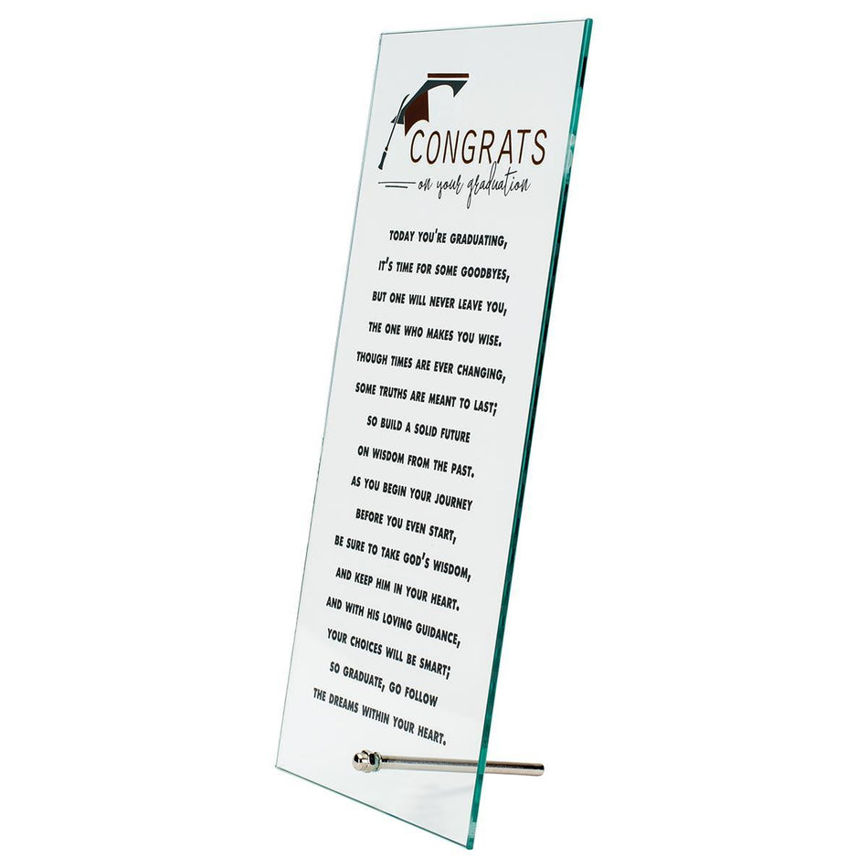 Plaque Tabletop Graduation Glass 4 3/4"X10" by Dicksons, product view 2
