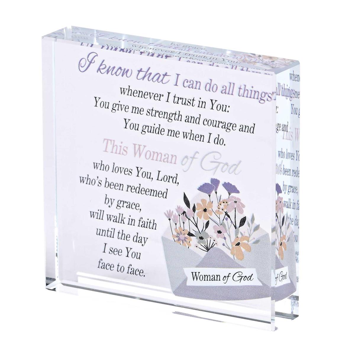 I Know I Can Do All Things Whenever I Trust in You Clear and Purple 3 x 3 Glass by Dicksons