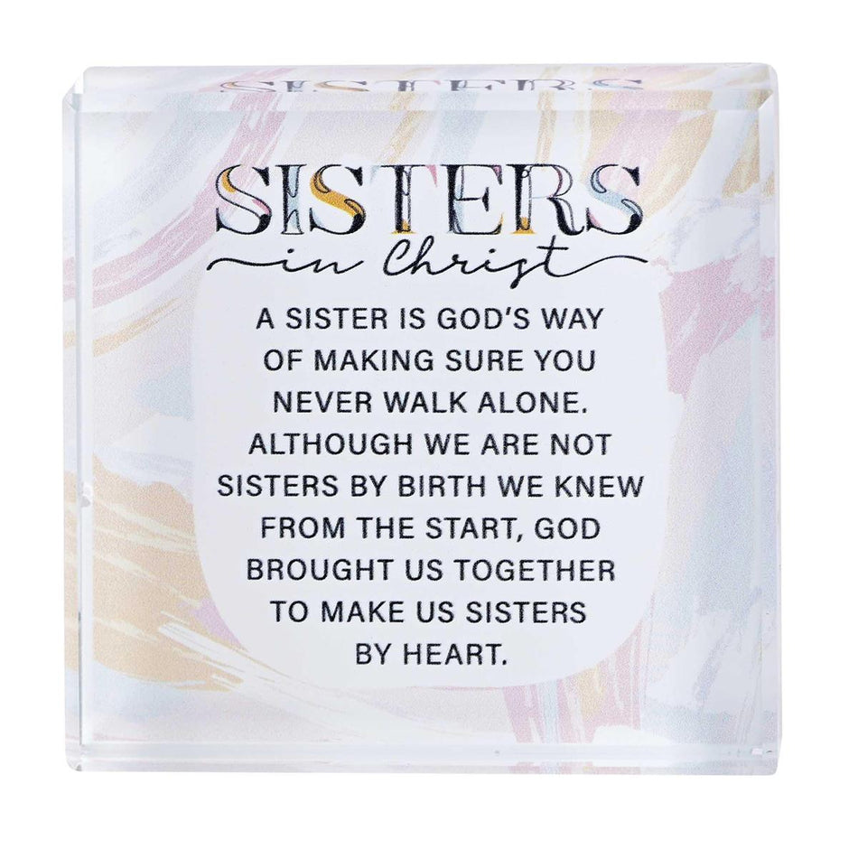 Tabletop Glass Sisters In Christ 3x3 by Dicksons, product view 2