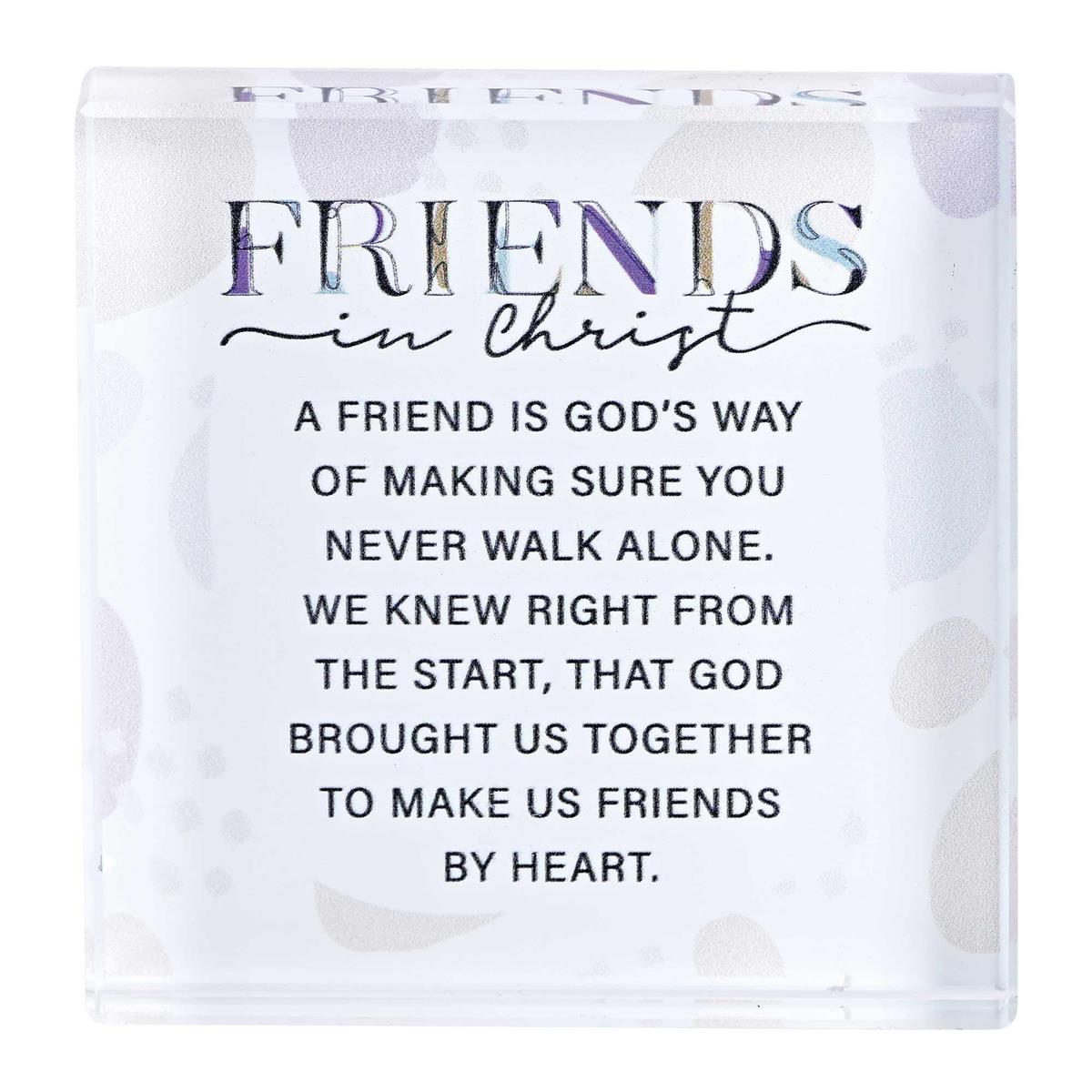 Tabletop Glass Friends In Christ 3x3 by Dicksons, product view 2