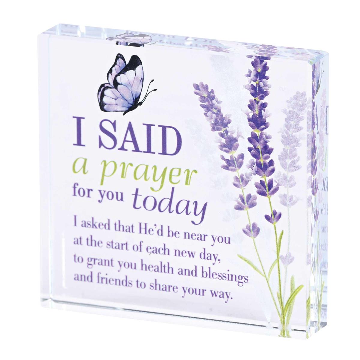 Tabletop Glass I Said A Prayer 3x3 by Dicksons