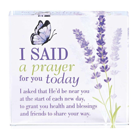 Tabletop Glass I Said A Prayer 3x3 by Dicksons, product view 2