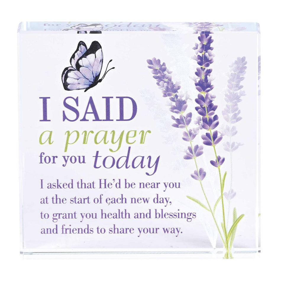 Tabletop Glass I Said A Prayer 3x3 by Dicksons, product view 2
