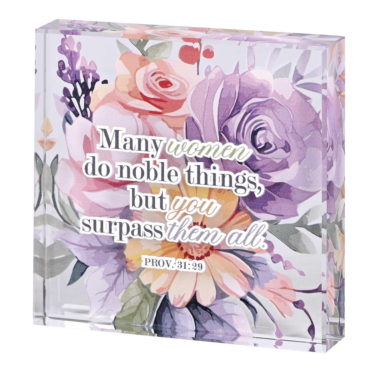 Tabletop Glass Plaque Many Women 3X3 by Dicksons
