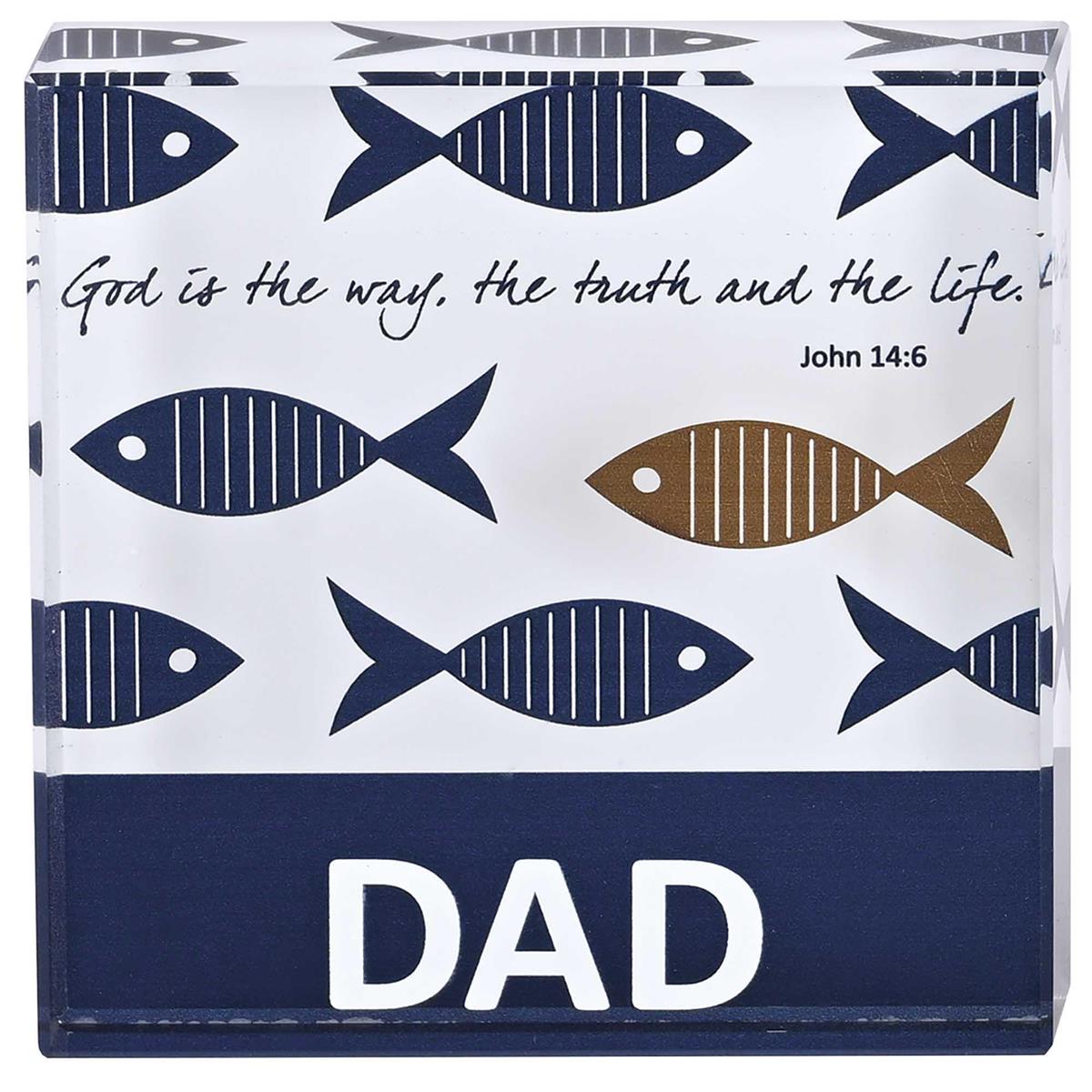 Dad - God Is The Way, The Truth and The Life - John 14:6-3 x 3 Inch Navy Blue by Dicksons, product view 2