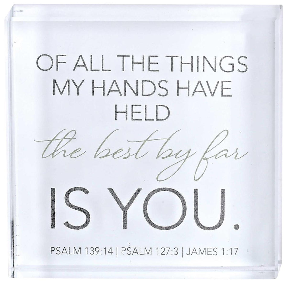 Tabletop Glass Plaque The Best Is You by Dicksons, product view 2