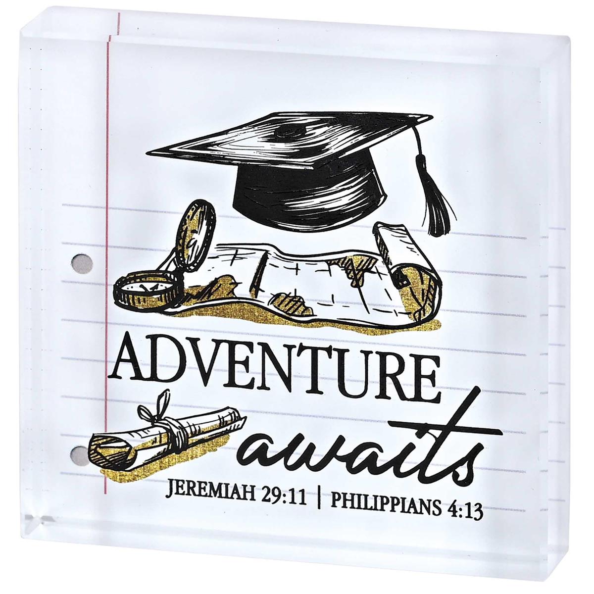 Tabletop Glass Plaque Grad Adventure by Dicksons