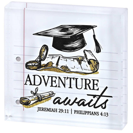 Tabletop Glass Plaque Grad Adventure by Dicksons