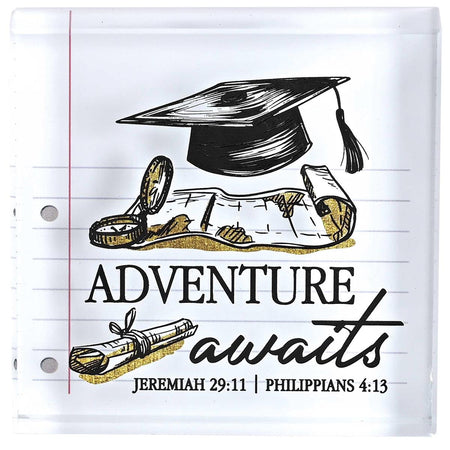 Tabletop Glass Plaque Grad Adventure by Dicksons, product view 2