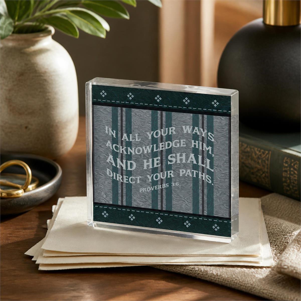 Tabletop Glass Plaque In All Your 3x3 by Dicksons, product view 5