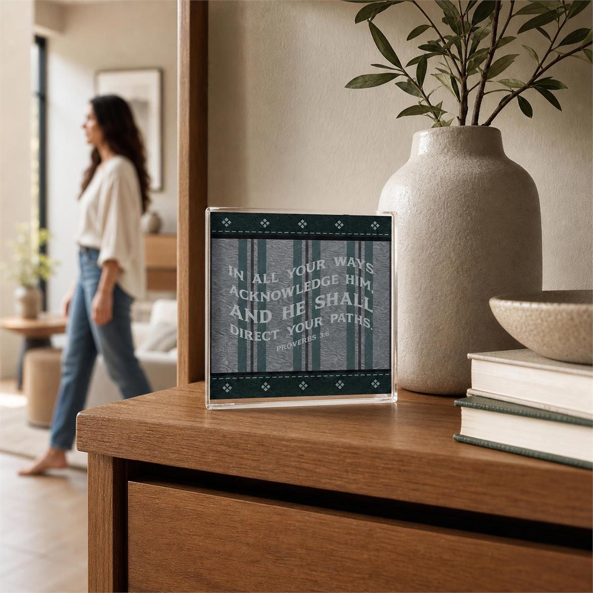 Tabletop Glass Plaque In All Your 3x3 by Dicksons, product view 6