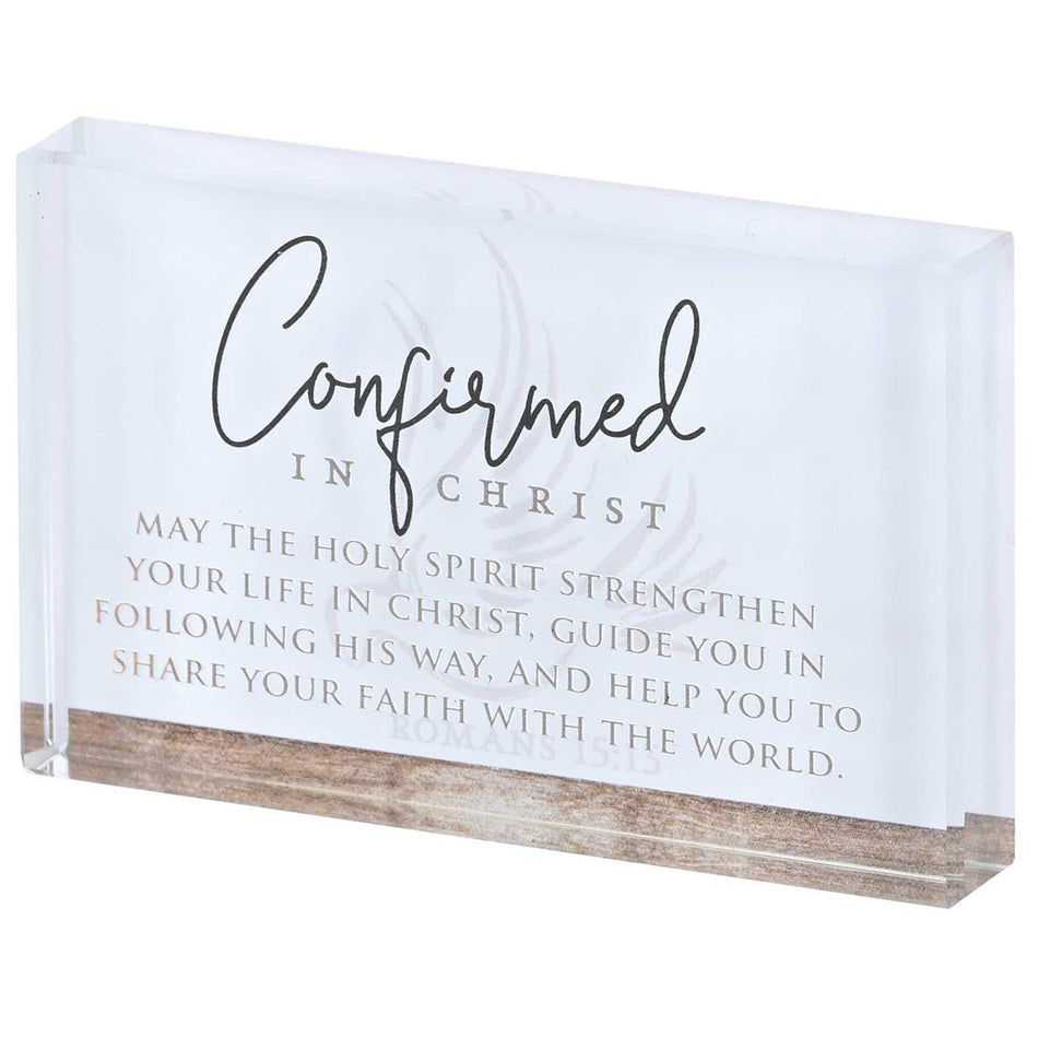 Tabletop Glass Plaque Confirmation by Dicksons