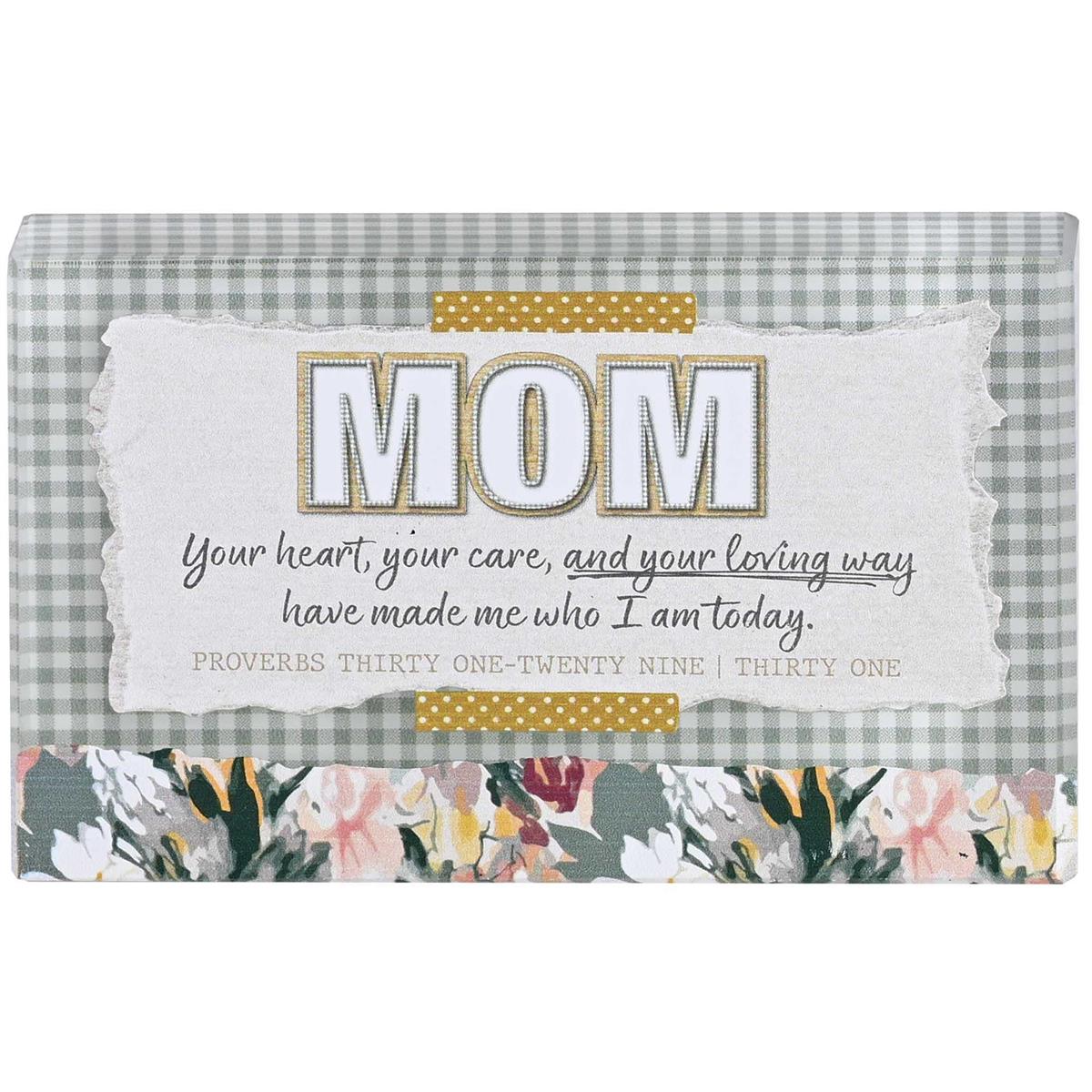 Tabletop Glass Plaque Mom Your Heart by Dicksons, product view 2