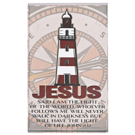 Inspirational Christian Tabletop Plaque Sign 2.5 x 4 Inch Glass Lighthouse by Dicksons, product view 2