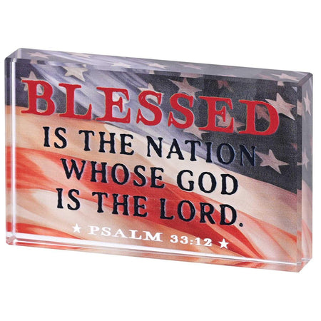 Tabletop Glass Blessed Is The Nation by Dicksons
