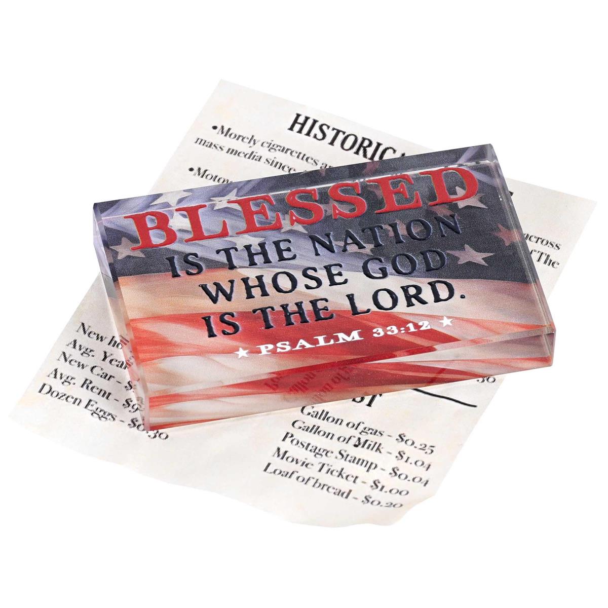 Tabletop Glass Blessed Is The Nation by Dicksons, product view 3