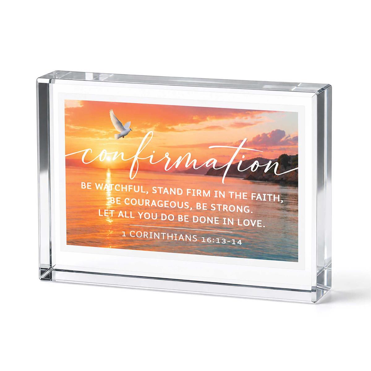 Tabletop Glass Plaque Confirmation 2.5x4 by Dicksons