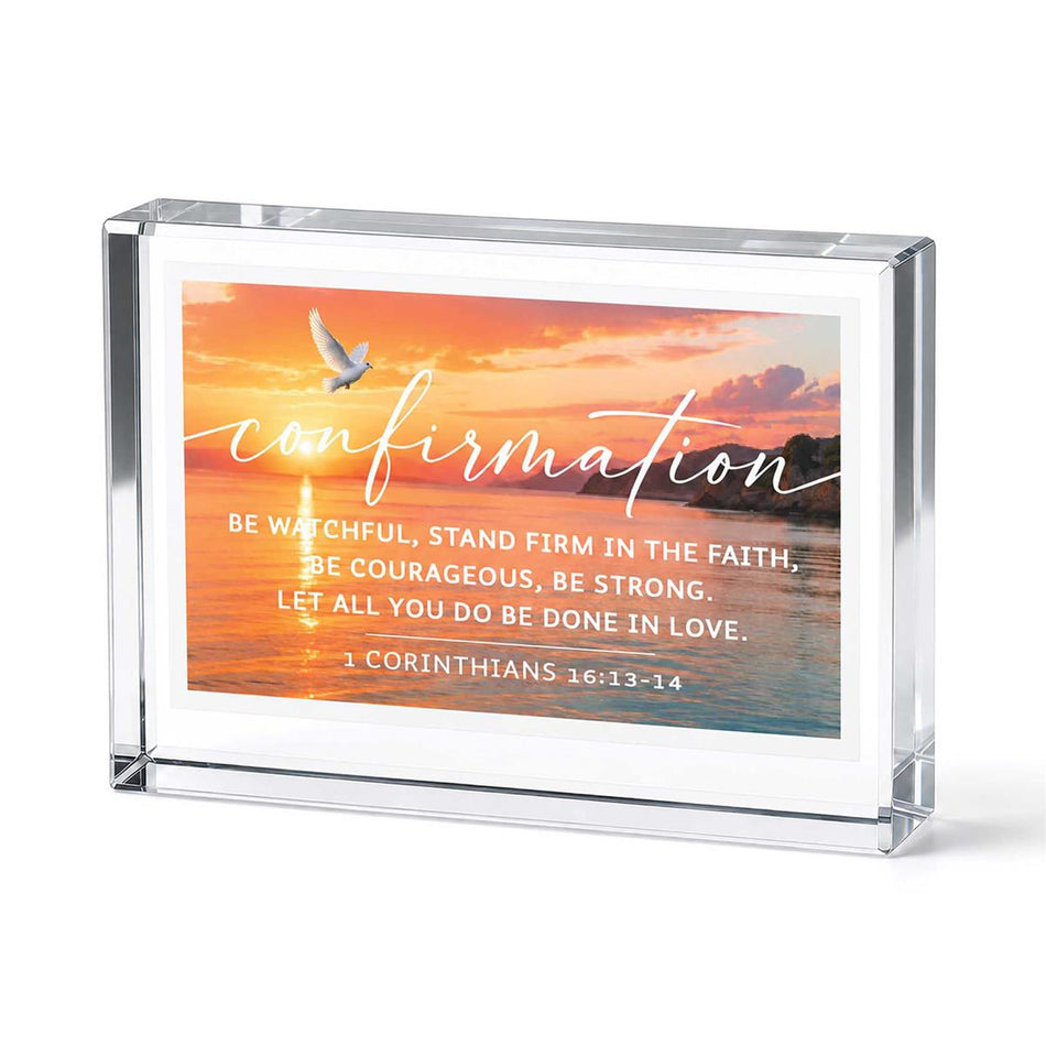 Tabletop Glass Plaque Confirmation 2.5x4 by Dicksons