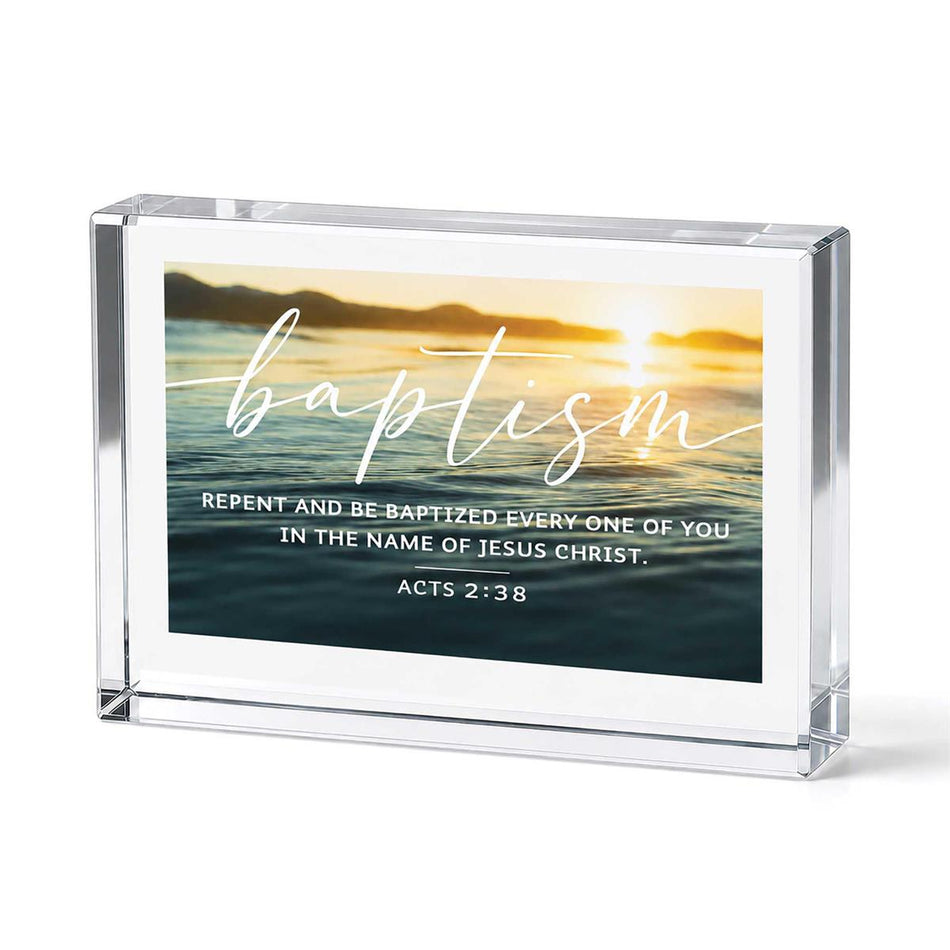 Tabletop Glass Baptism Acts 2:38 2.5x4 by Dicksons
