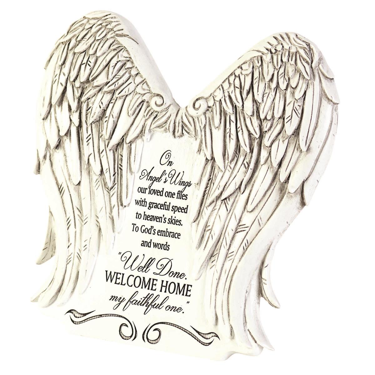 On Angels Wings Bereavement Ivory 6 x 6 Resin Table Top Décor by Dicksons
