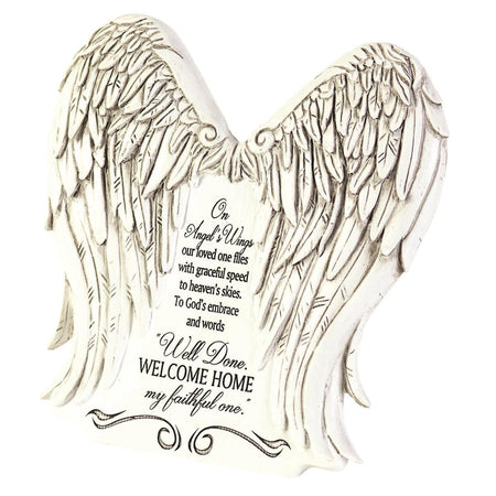 On Angels Wings Bereavement Ivory 6 x 6 Resin Table Top Décor by Dicksons