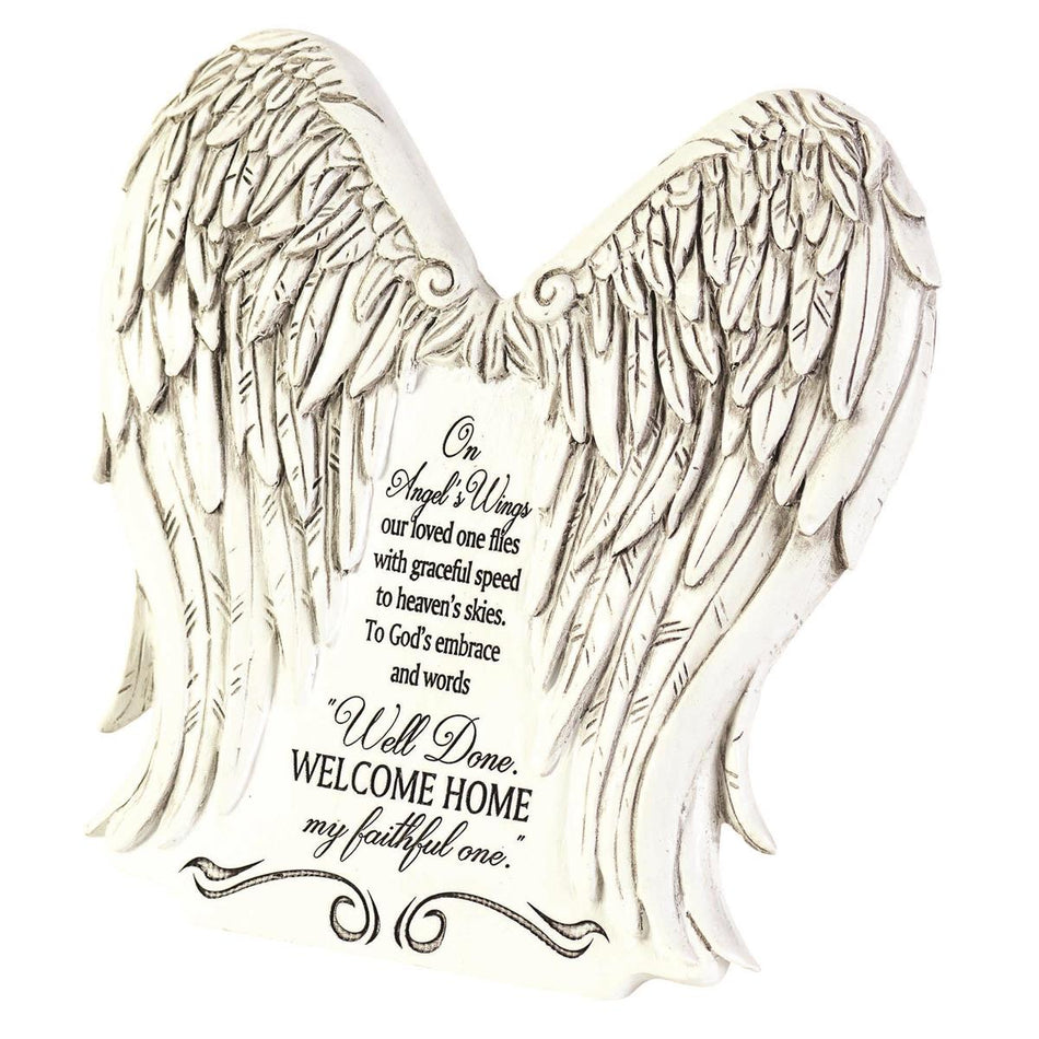 On Angels Wings Bereavement Ivory 6 x 6 Resin Table Top Décor by Dicksons