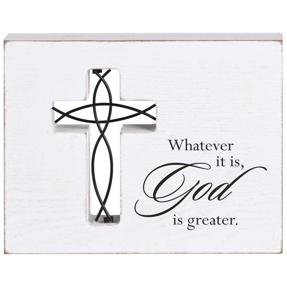 Tabletop Wire Plaque God Is Greater by Dicksons, product view 2