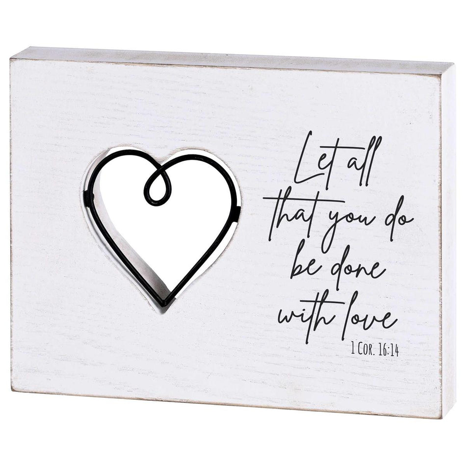 Tabletop Wire Plaque Done In Love Heart by Dicksons