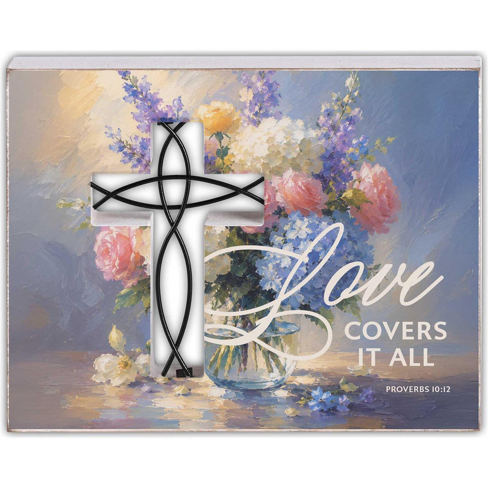 Tabletop Wire Plaque Love Covers It All by Dicksons