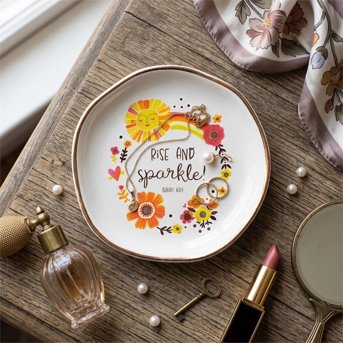 Trinket Tray Rise And Sparkle! 4.5" by Dicksons, product view 6