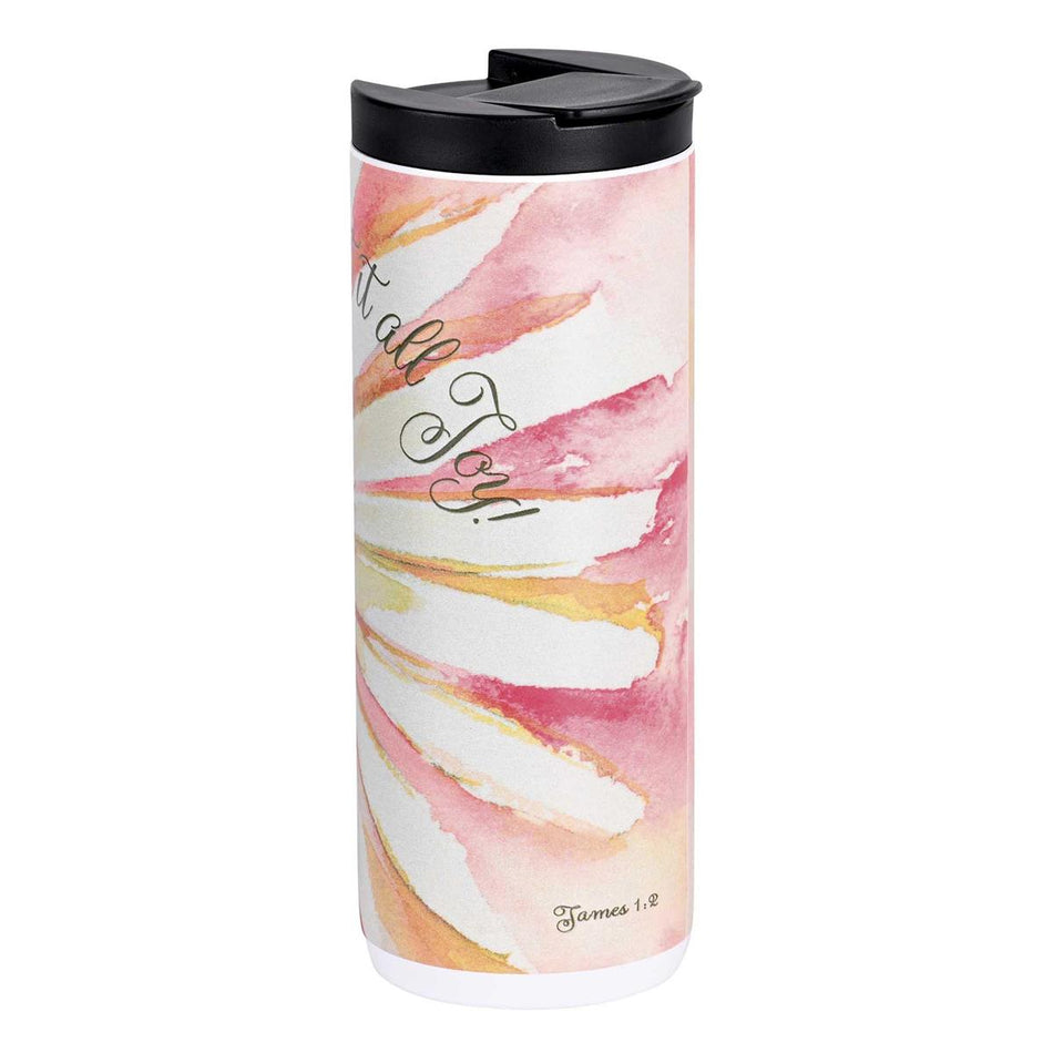 White Tumbler Count It All Joy 20 Oz by Dicksons, product view 2