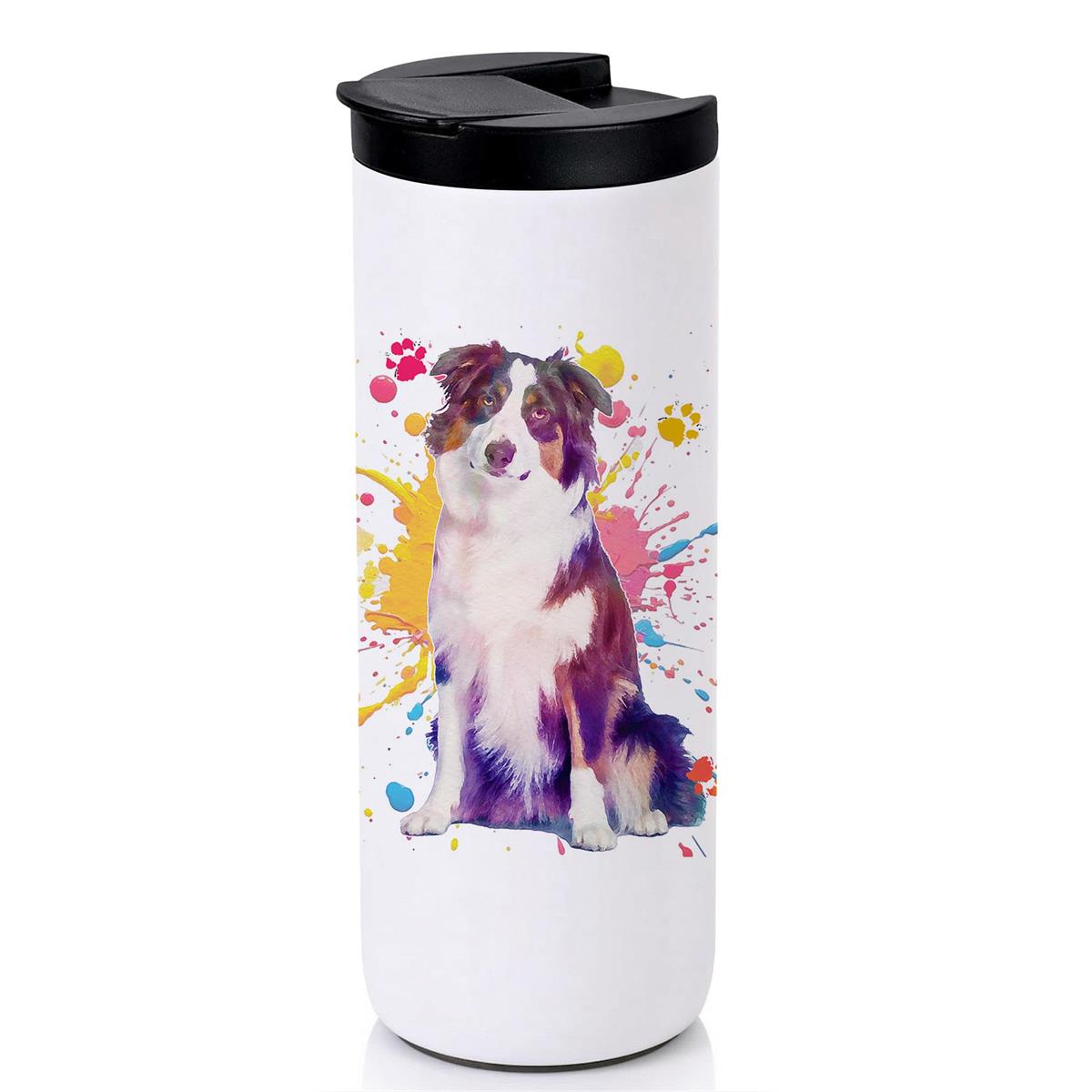 White Tumbler Australian Shepherd Paint by Dicksons