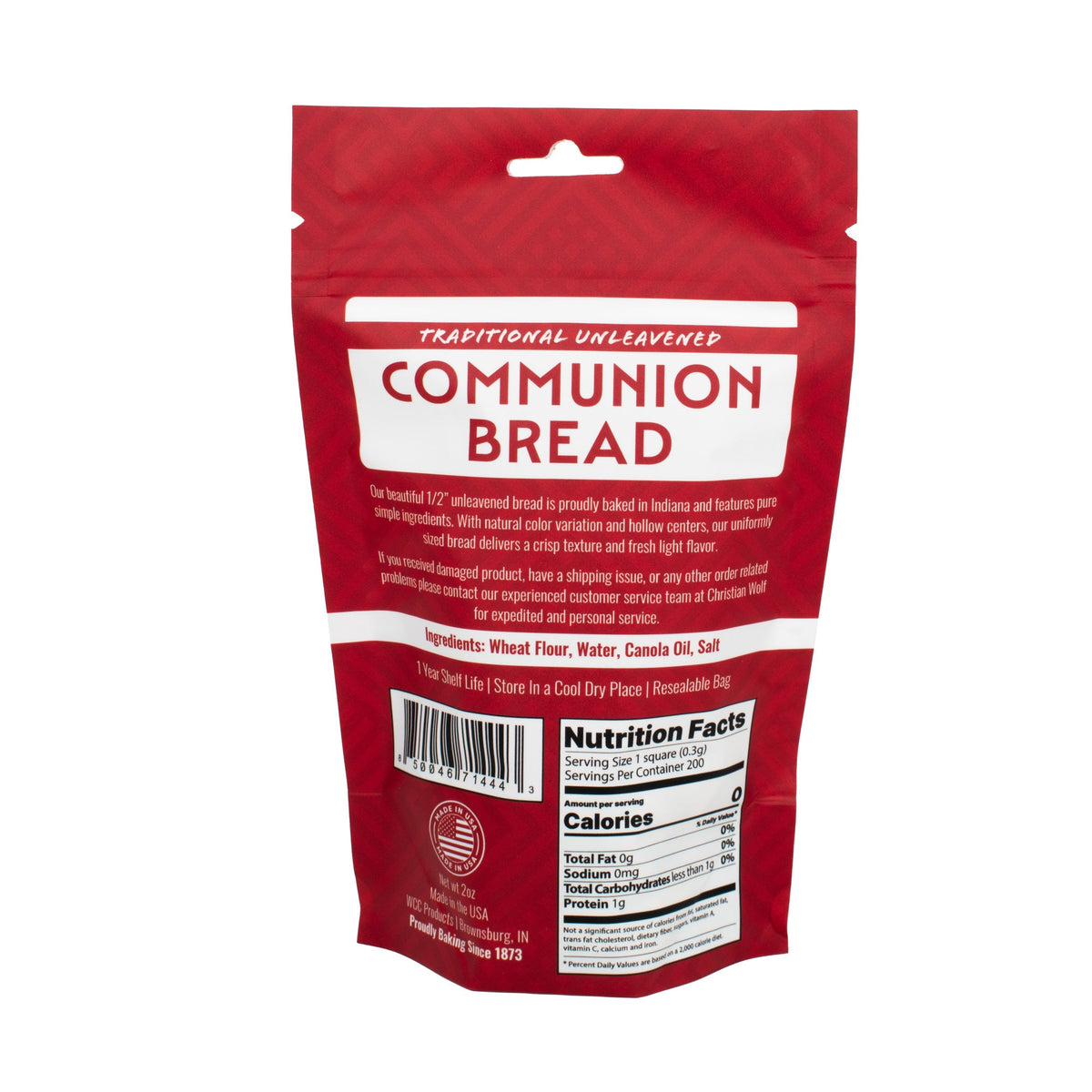 World Communion Products Unleavened Bread 200 Count bag Case of 96