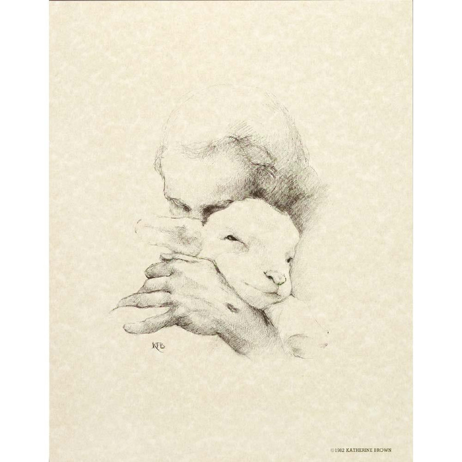 Unmounted Print Jesus and Lamb 11X14 by Dicksons
