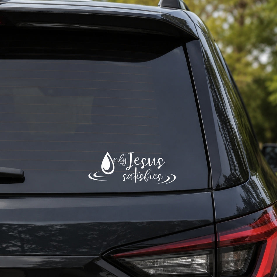 Vinyl Only Jesus Satisfies Decal by Swanson Christian Products