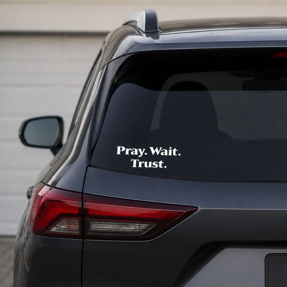 Vinyl Pray Wait Trust Decal by Swanson Christian Products