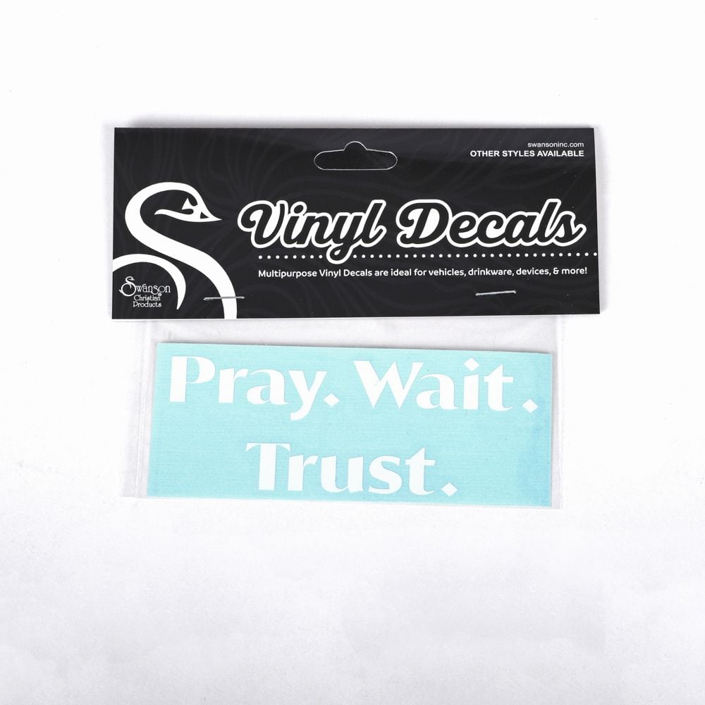 Vinyl Pray Wait Trust Decal by Swanson Christian Products, product view 2
