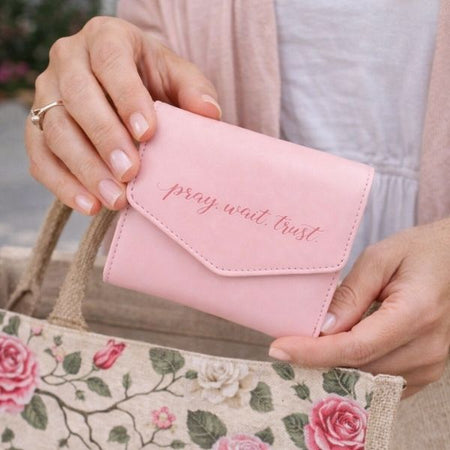 WALLET PU WOMEN'S PRAY WAIT TRUST PINK