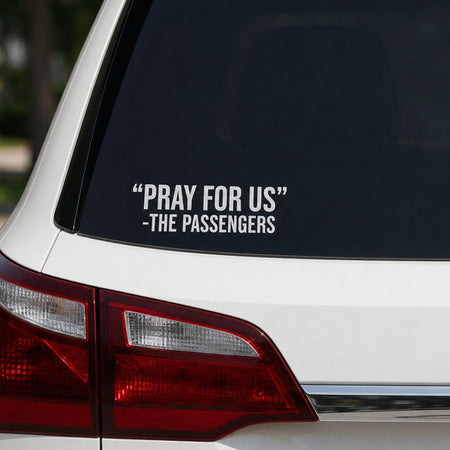 Vinyl Pray for Us Decal by Swanson Christian Products