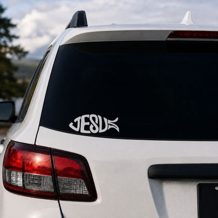 6-Inch White Jesus Fish Vinyl Decal by Swanson Christian Products