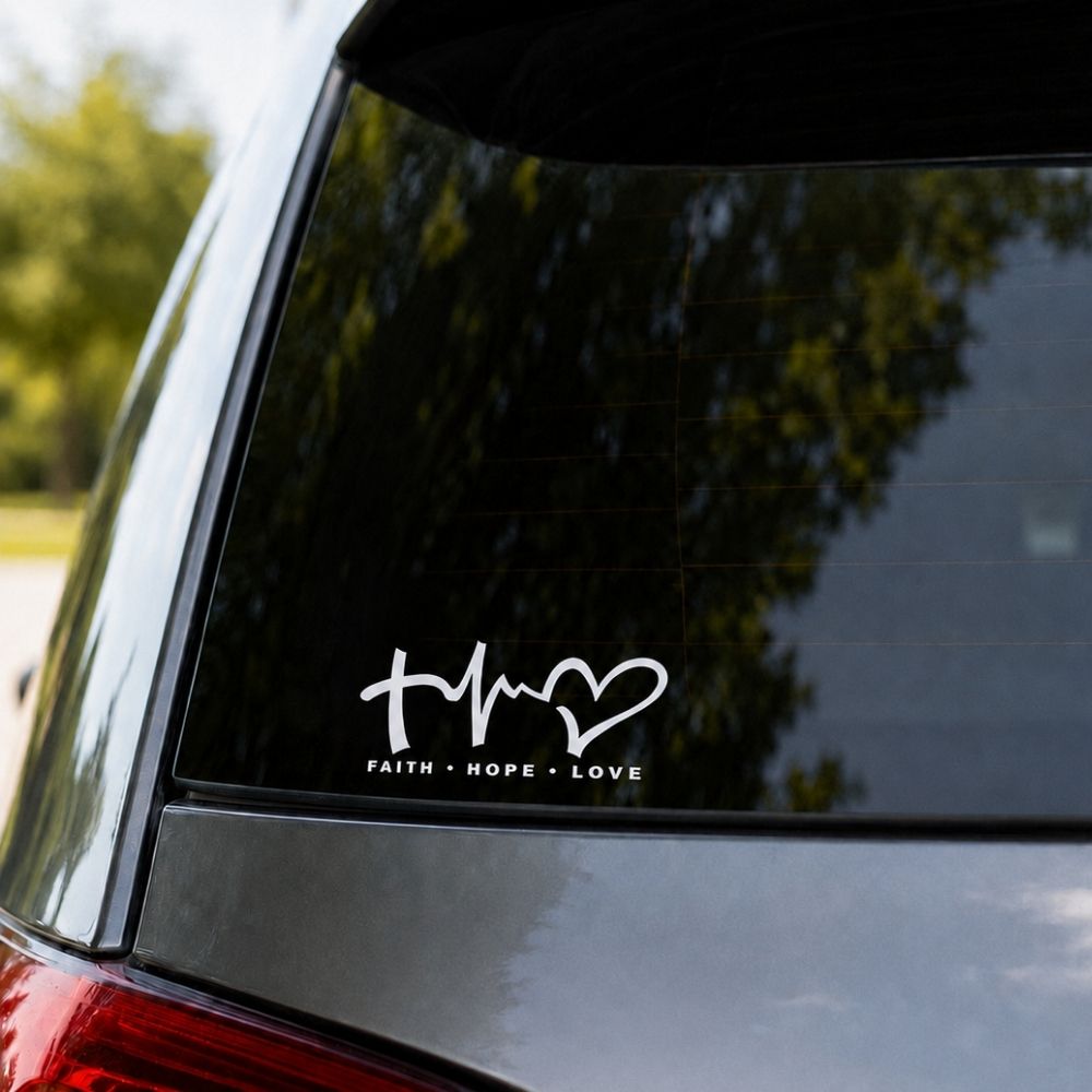 Vinyl Faith Hope Love Decal by Swanson Christian Products