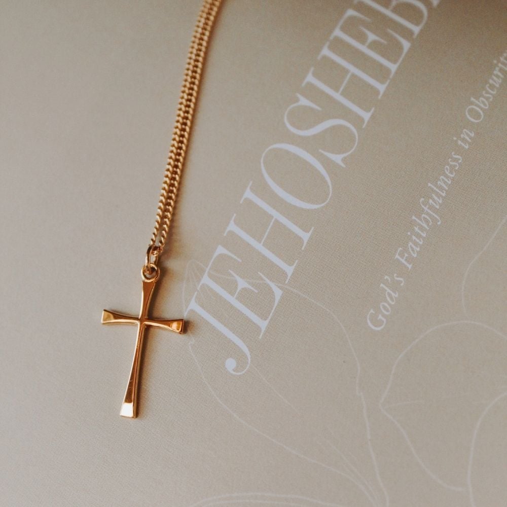Cross Gold Over Sterling Silver 18-Inch Necklace by Swanson Christian Products, product view 8