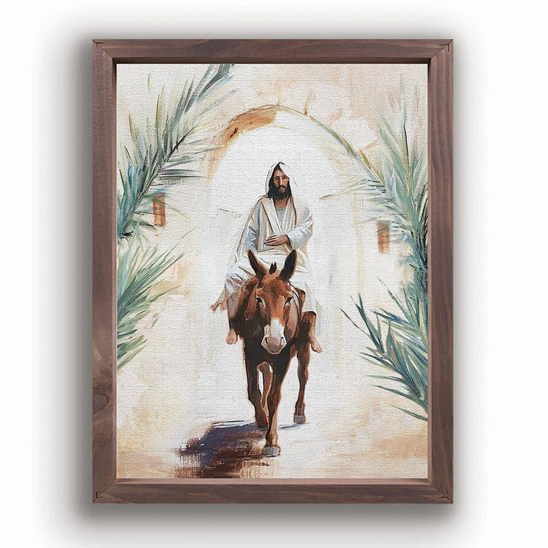 Wonderous Watercolors Collection Framed Linen - Jesus' Entry