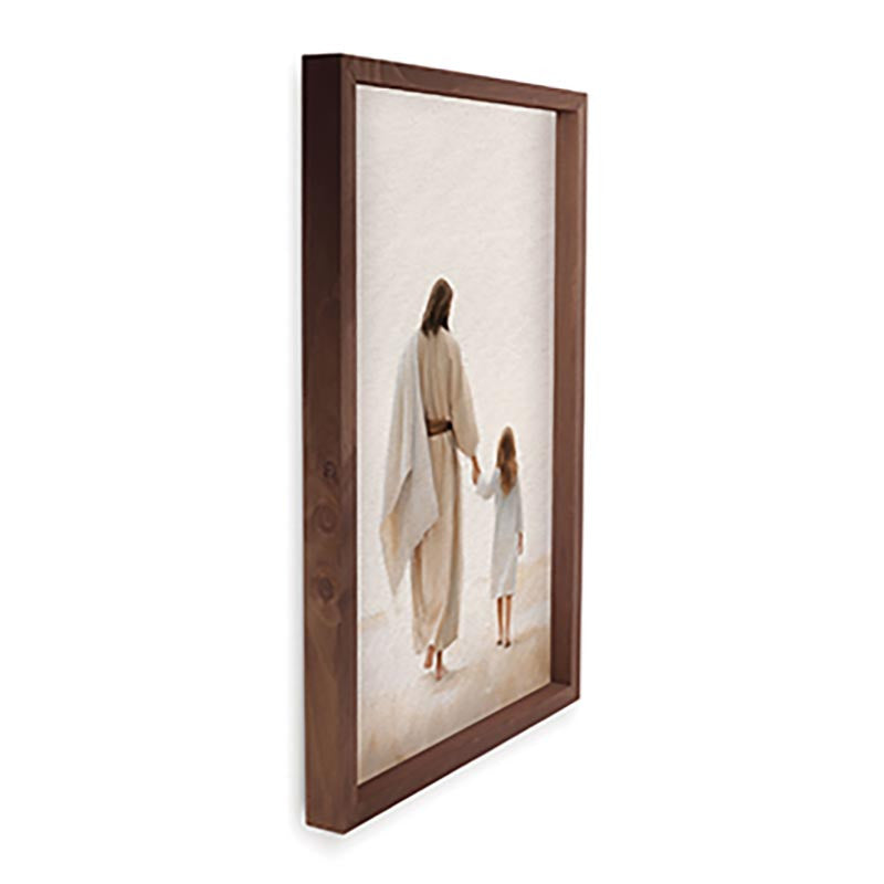 Wonderous Watercolors Collection Framed Linen - Jesus Walking Xl