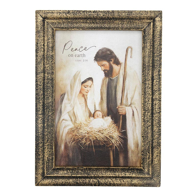 Holy Family Framed Linen - Peace