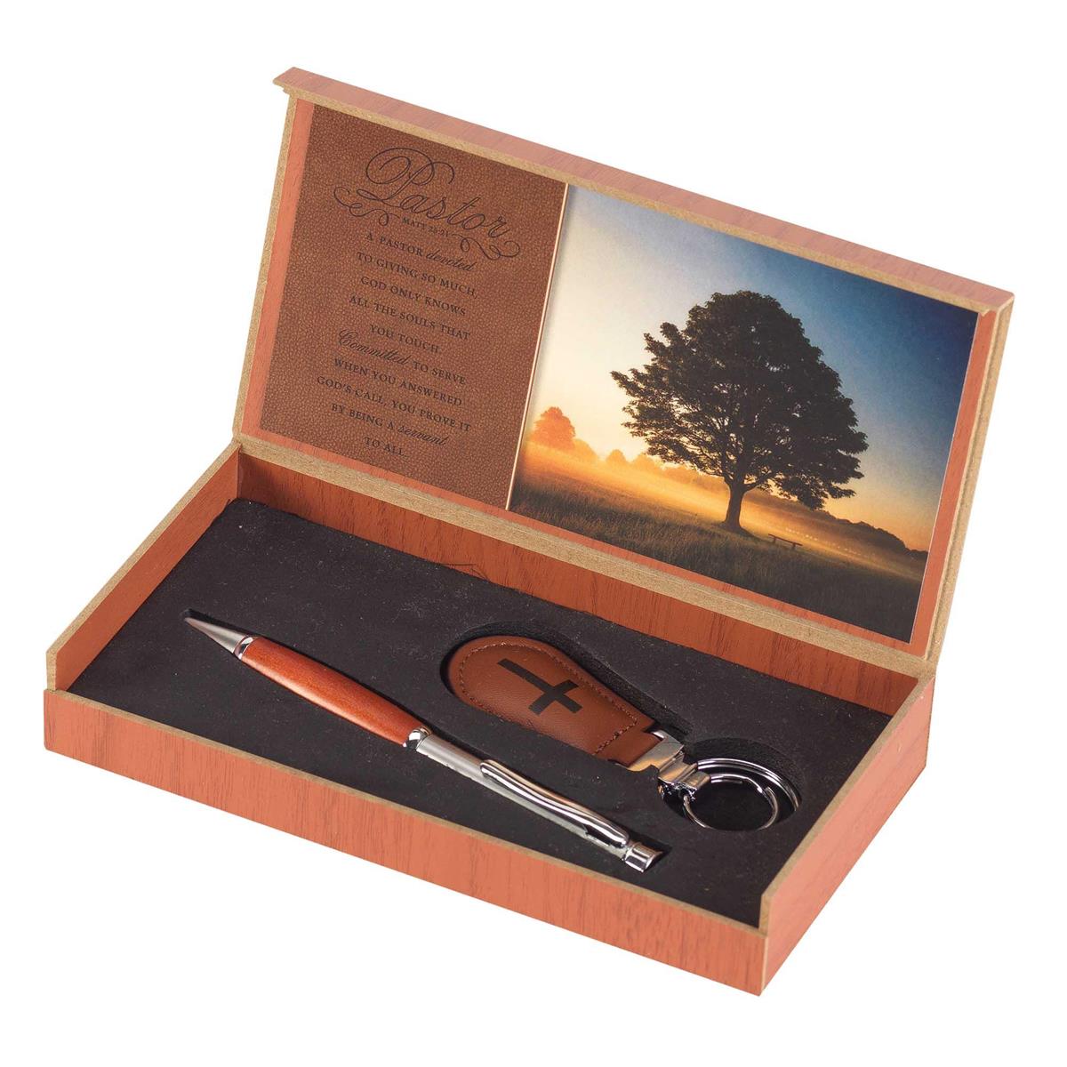 Pen And Cross Keyring Pastor Devoted by Dicksons