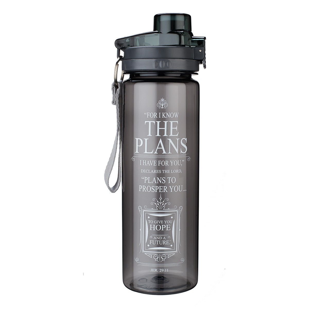 The Plans Black Plastic Water Bottle - Jeremiah 29:11 by Christian Art Gifts