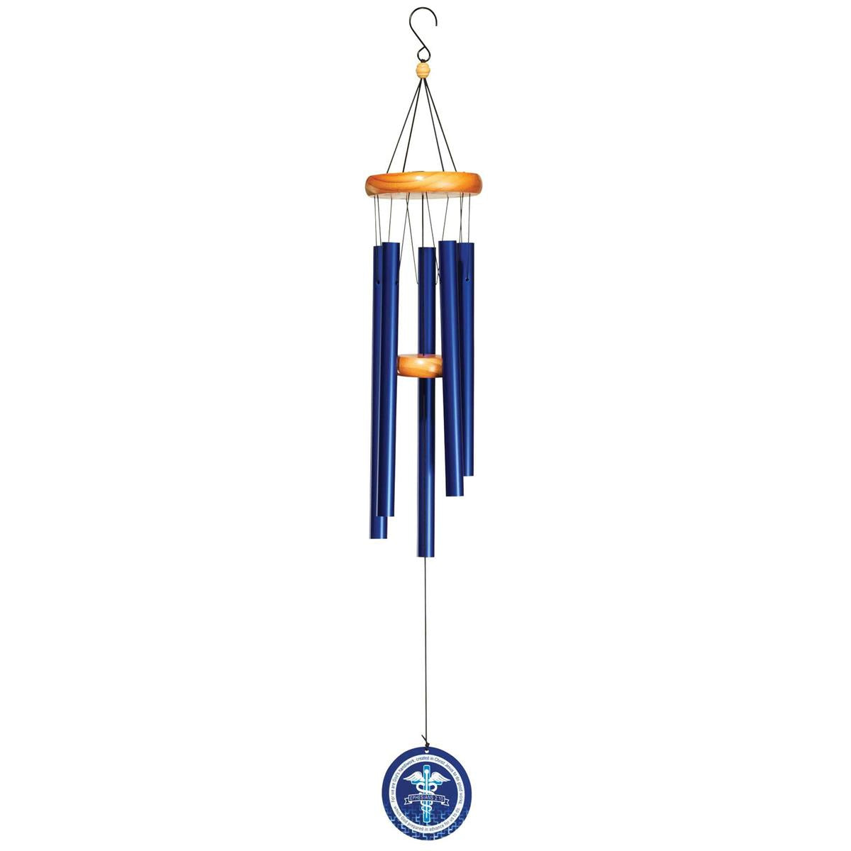 Cobalt Blue Caduceus 35 inch Aluminum Wind Chime Noisemaker by Dicksons