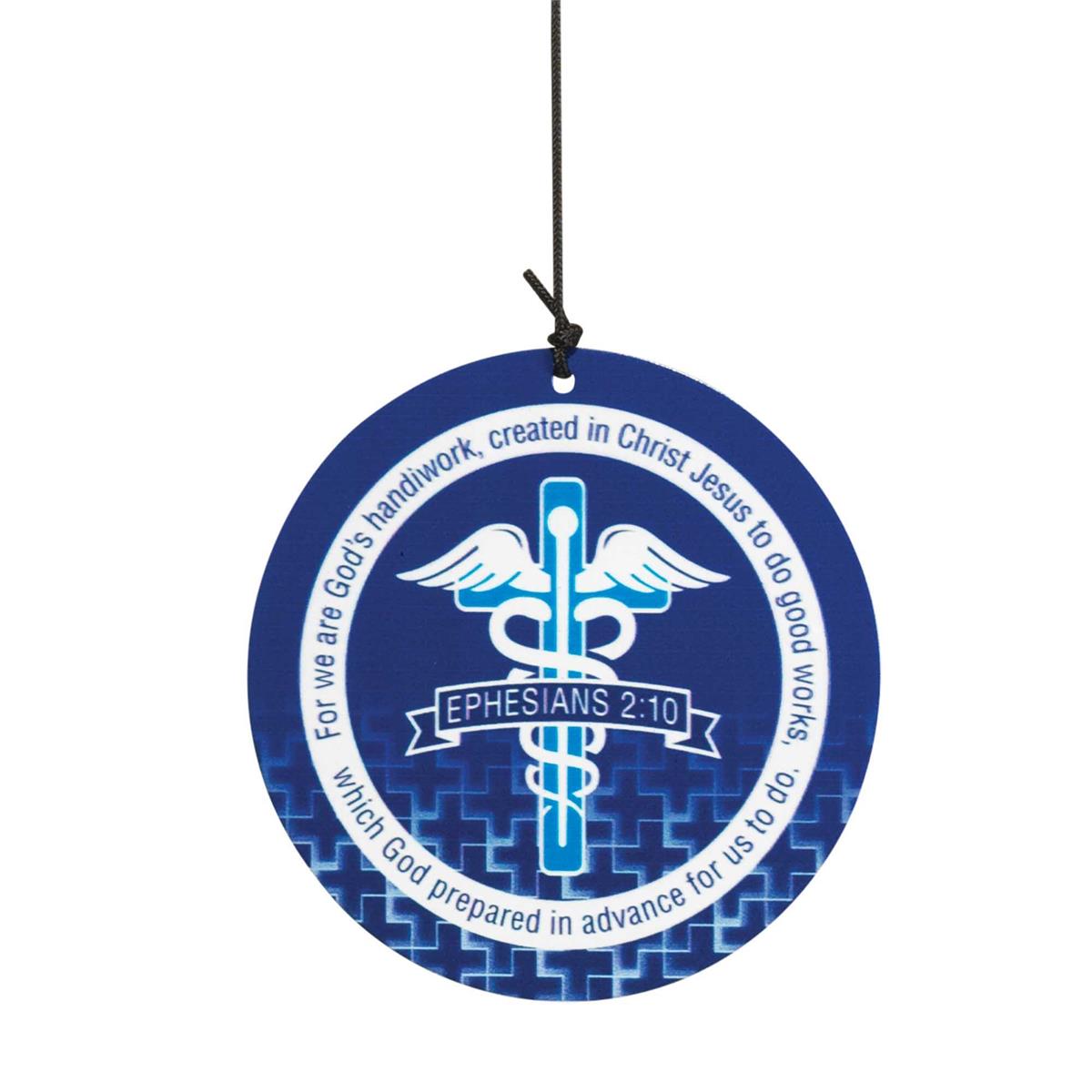 Cobalt Blue Caduceus 35 inch Aluminum Wind Chime Noisemaker by Dicksons, product view 2